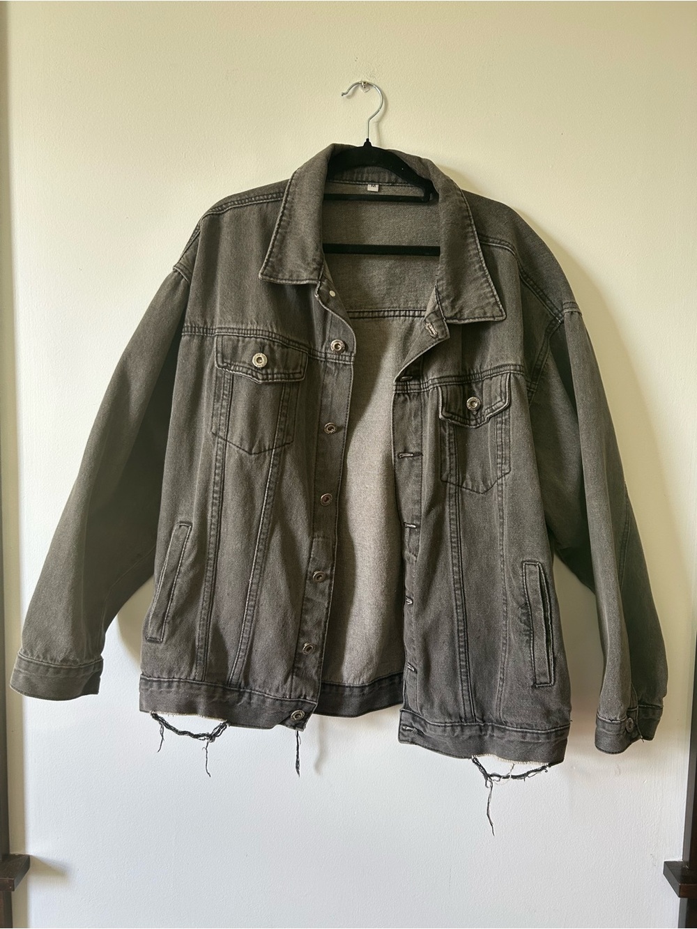 Women’s Washed Gray Denim Jacket - Casual Trucker Style